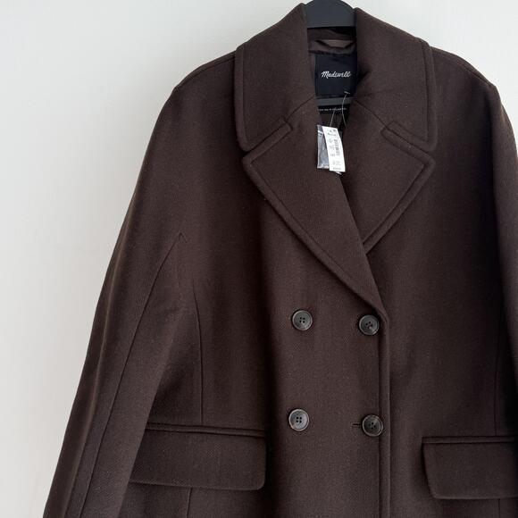 Madewell The Gianna Coat Womens 12 Brown Wool Cashmere Italian Insuluxe Fabric - Picture 6 of 15